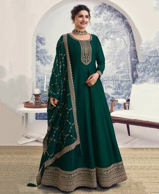 Prachi Desai Beautiful Green Georgette Silk Anarkali Suit 1