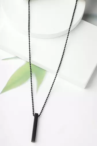 Men set of 2 rhodium plated bar pendent