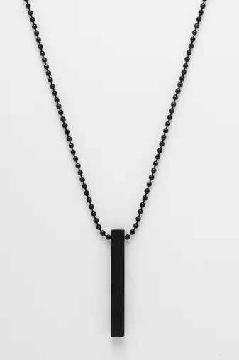 Men set of 2 rhodium plated bar pendent