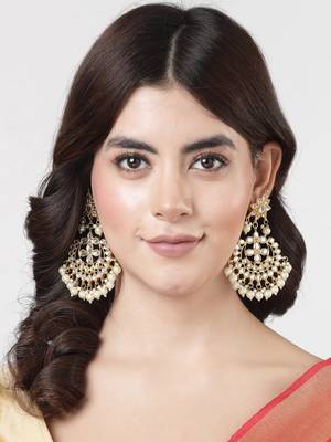 Women artificial stones studded jhumka earrings 2