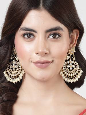 Women artificial stones studded jhumka earrings 3