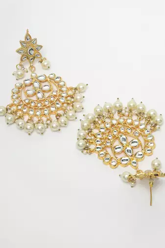 Women artificial stones studded jhumka earrings