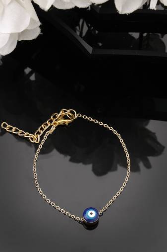Women gold-toned  blue evil eye charm bracelet