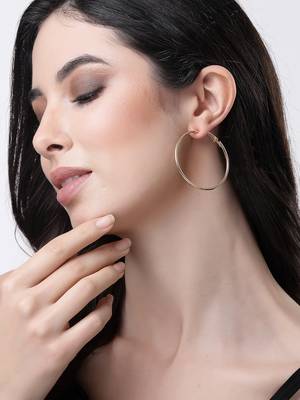 Women set of 3 gold-plated geometric hoop earrings 5