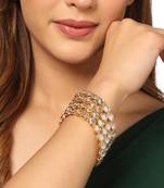 Women's set of 4 gold-plated kundan studded traditional bangles