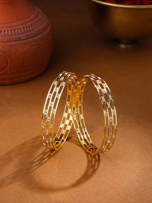 Women set of 2 gold-plated traditional bangles 2