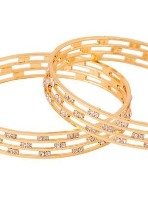 Women set of 2 gold-plated traditional bangles 5