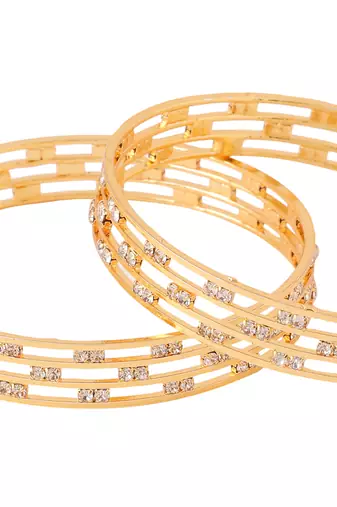 Women set of 2 gold-plated traditional bangles