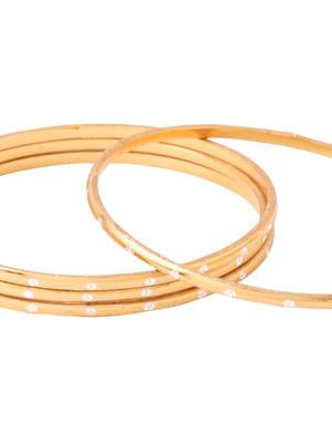 Women's set of 4 gold-plated traditional bangles 5