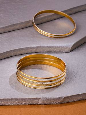 set of 4 gold plated traditional bangles 2