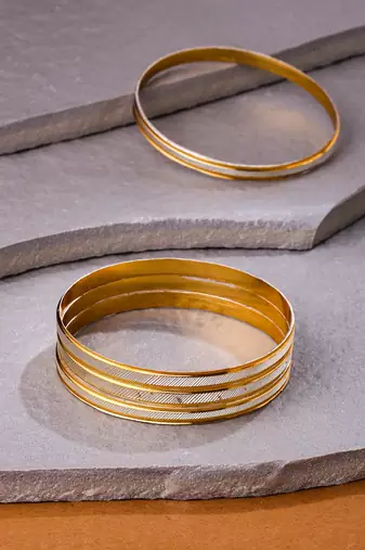 set of 4 gold plated traditional bangles