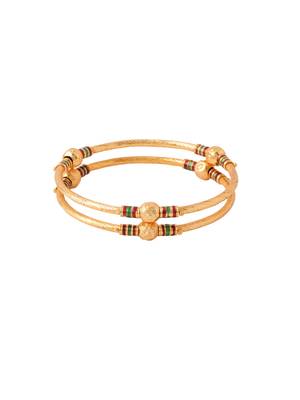 Women set of 2 gold-plated traditional bangles 3
