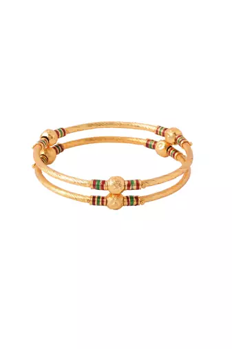 Women set of 2 gold-plated traditional bangles