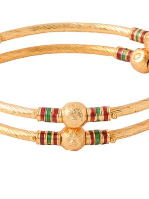 Women set of 2 gold-plated traditional bangles 4