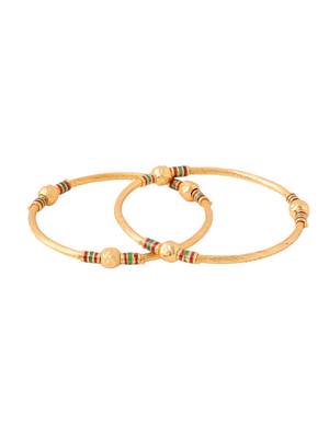 Women set of 2 gold-plated traditional bangles 5