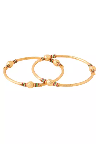 Women set of 2 gold-plated traditional bangles