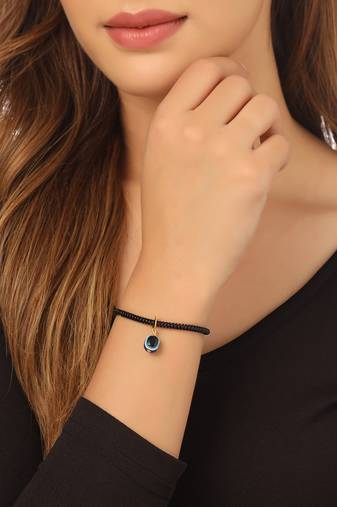 Women black evil eye adjustable bracelet