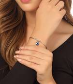 Women silver evil eye adjustable bracelet
