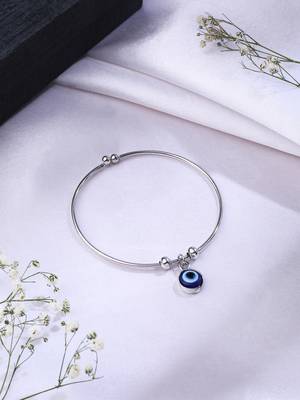 Women silver evil eye adjustable bracelet 2