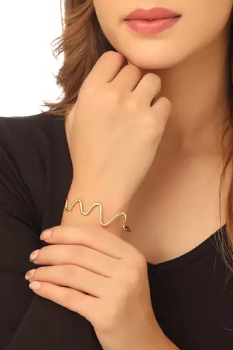 Women gold plated adjustable kada bracelet