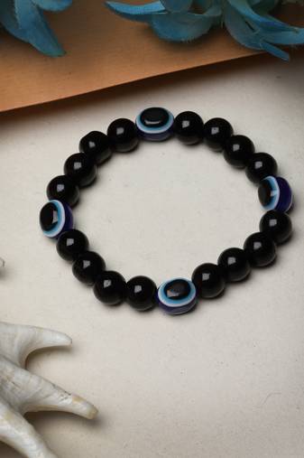 Unisex evil eye beaded adjustable bracelet