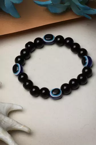 Unisex evil eye beaded adjustable bracelet