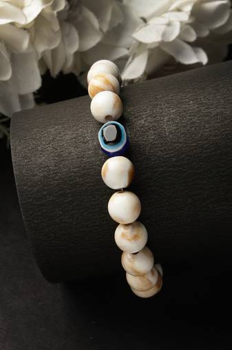 Unisex marble evil eye adjustable bracelet