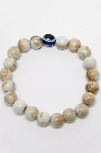 Unisex marble evil eye adjustable bracelet