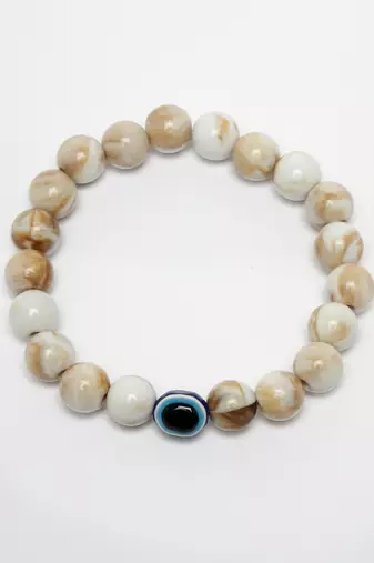 Unisex marble evil eye adjustable bracelet