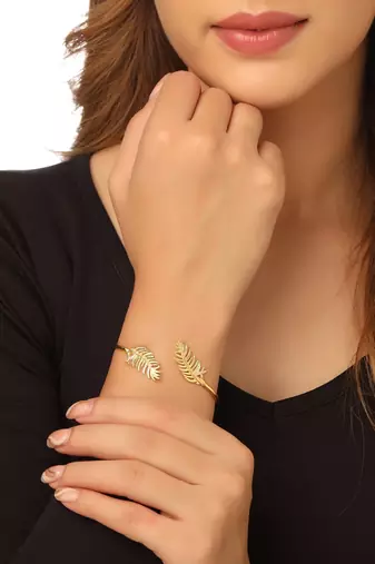 Women gold plated adjustable kada bracelet