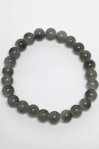 Unisex set of 7 artificial beads elasticated bracelet