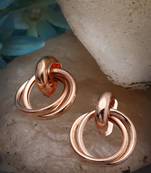 Women's western gold plated circular metal hoop earrings