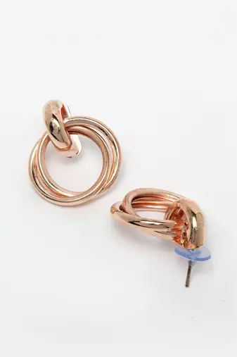 Women's western gold plated circular metal hoop earrings