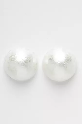 Women's white circular studs earrings