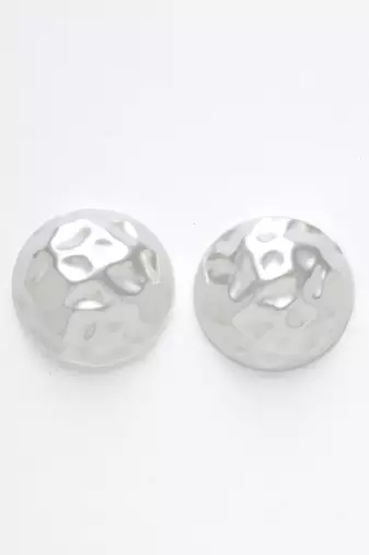 Women white circular studs earrings