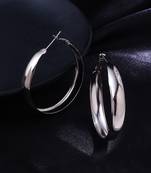 Women silver plated hoop earrings