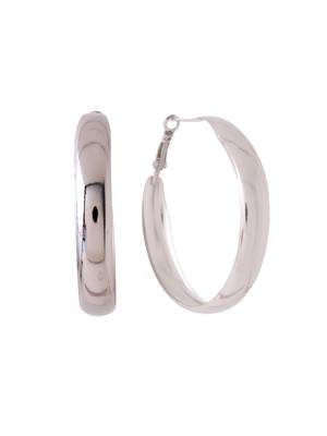 Women silver plated hoop earrings 4