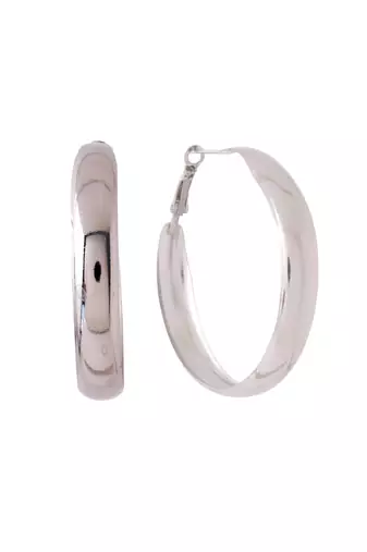 Women silver plated hoop earrings