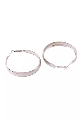Women silver plated hoop earrings
