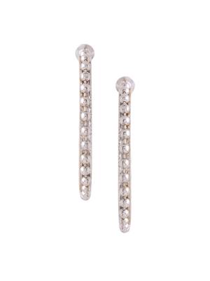 Women silver-plated circular hoop earrings 3