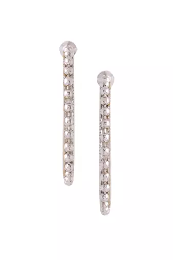 Women silver-plated circular hoop earrings