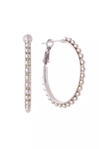 Women silver-plated circular hoop earrings