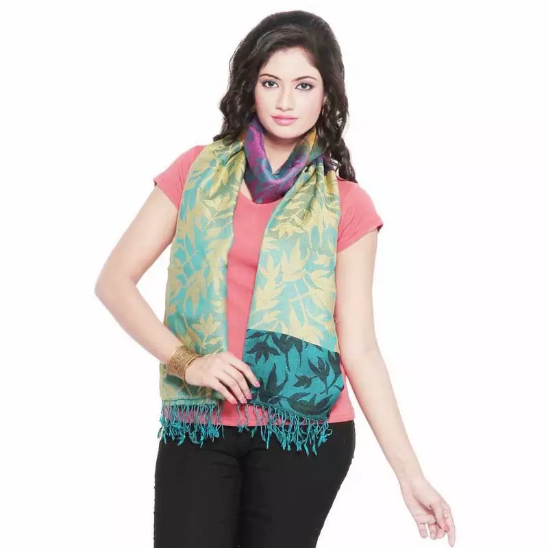 Multicolor Designer Kashmiri Reversible Silk Stole Diwali Gift 188