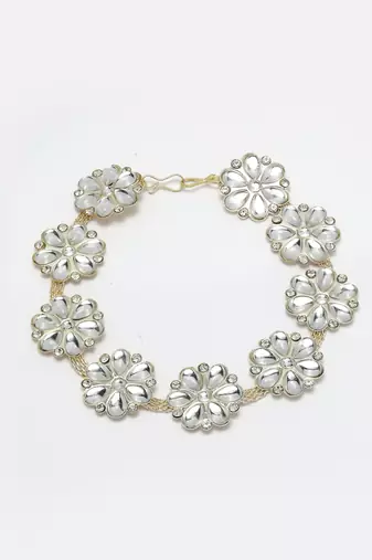 Women's rhodium-plated traditional trending matha patti