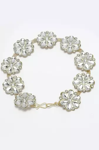 Women's rhodium-plated traditional trending matha patti