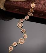Women's gold-plated traditional meenakari stones trending matha patti