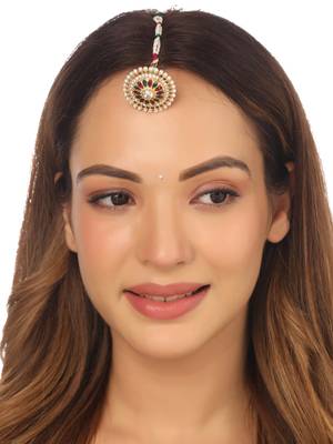 Women's trending stylish gold-plated maang tikka 2