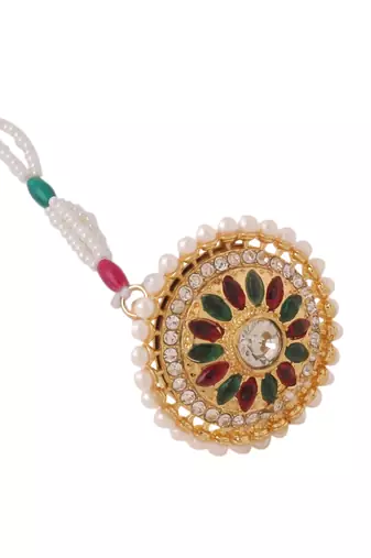 Women's trending stylish gold-plated maang tikka