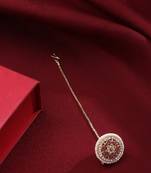 Women's trending stylish gold-plated maang tikka