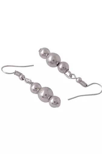 Women silver toned oxidised jewellery set
